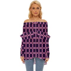 Seamless-box Puple Off Shoulder Chiffon Pocket Shirt by nateshop