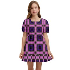 Seamless-box Puple Kids  Short Sleeve Dolly Dress