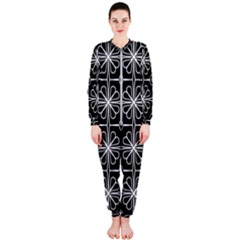 Seamless-pattern Black Onepiece Jumpsuit (ladies)