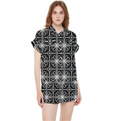 Seamless-pattern Black Chiffon Lounge Set by nateshop