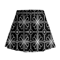 Seamless-pattern Black Mini Flare Skirt by nateshop