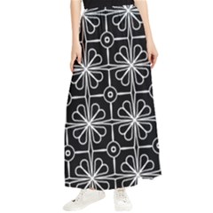 Seamless-pattern Black Maxi Chiffon Skirt by nateshop