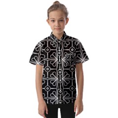 Seamless-pattern Black Kids  Short Sleeve Shirt by nateshop