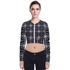 Seamless-pattern Black Long Sleeve Zip Up Bomber Jacket by nateshop