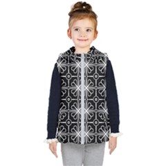 Seamless-pattern Black Kids  Hooded Puffer Vest