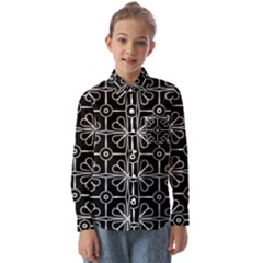 Seamless-pattern Black Kids  Long Sleeve Shirt by nateshop