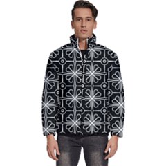 Seamless-pattern Black Men s Puffer Bubble Jacket Coat