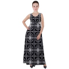 Seamless-pattern Black Empire Waist Velour Maxi Dress by nateshop