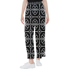 Seamless-pattern Black Women s Pants  by nateshop