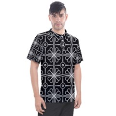 Seamless-pattern Black Men s Polo Tee