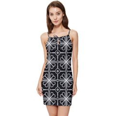 Seamless-pattern Black Summer Tie Front Dress by nateshop