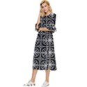 Seamless-pattern Black Double Cuff Midi Dress View2