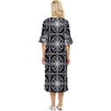 Seamless-pattern Black Double Cuff Midi Dress View4