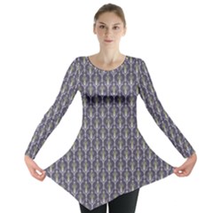 Seamless-pattern Gray Long Sleeve Tunic  by nateshop