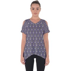 Seamless-pattern Gray Cut Out Side Drop Tee by nateshop