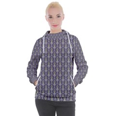 Seamless-pattern Gray Women s Hooded Pullover by nateshop