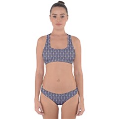 Seamless-pattern Gray Cross Back Hipster Bikini Set by nateshop