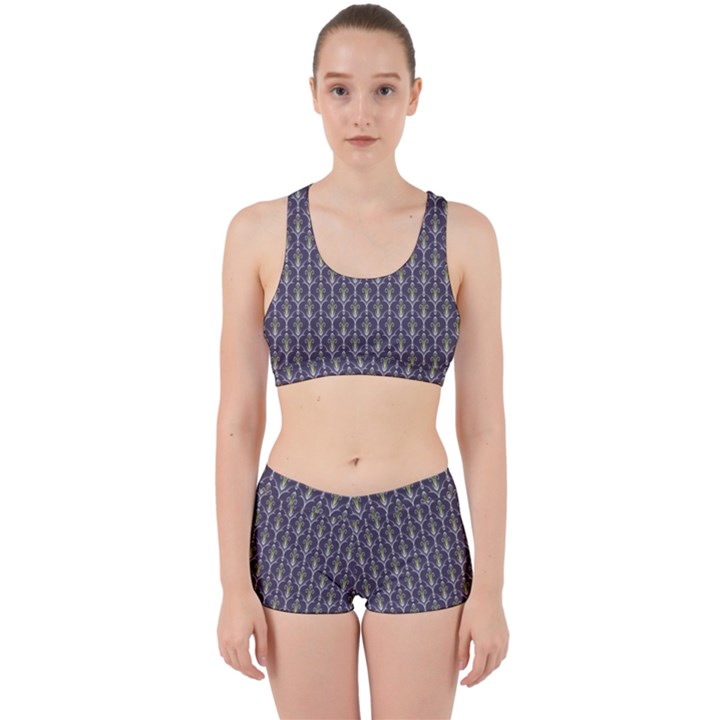 Seamless-pattern Gray Work It Out Gym Set