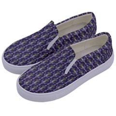 Seamless-pattern Gray Kids  Canvas Slip Ons by nateshop