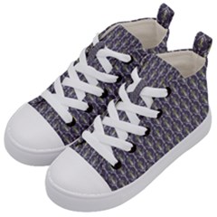 Seamless-pattern Gray Kids  Mid-top Canvas Sneakers by nateshop