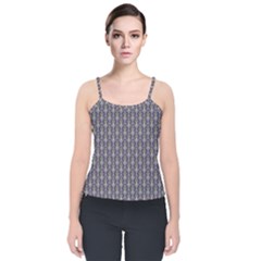 Seamless-pattern Gray Velvet Spaghetti Strap Top by nateshop