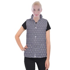 Seamless-pattern Gray Women s Button Up Vest