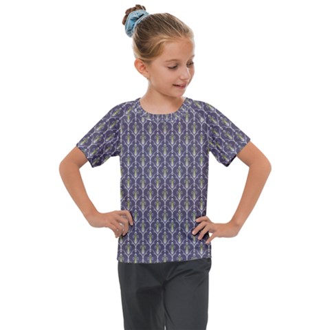 Seamless-pattern Gray Kids  Mesh Piece Tee by nateshop