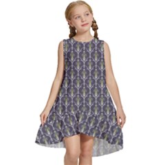 Seamless-pattern Gray Kids  Frill Swing Dress