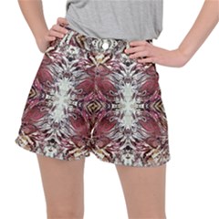 Pink On Gold Symmetry Ripstop Shorts by kaleidomarblingart