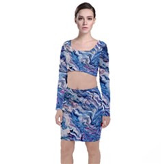 Abstract Waves Top And Skirt Sets by kaleidomarblingart