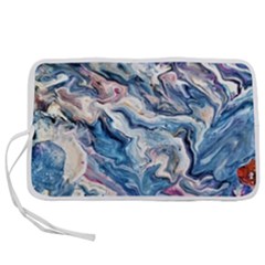 Abstract Waves Pen Storage Case (l) by kaleidomarblingart