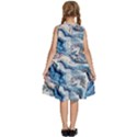 Abstract waves Kids  Frill Swing Dress View4