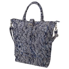 Cracked Texture Print Buckle Top Tote Bag