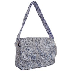 Cracked Texture Print Courier Bag