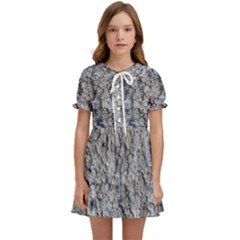 Cracked Texture Print Kids  Sweet Collar Dress