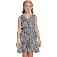 Cracked Texture Print Kids  Sleeveless Tiered Mini Dress