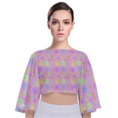 Dungeons And Cuties Tie Back Butterfly Sleeve Chiffon Top by thePastelAbomination