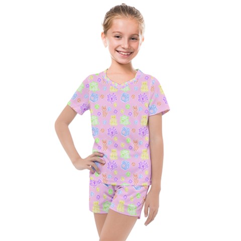 Dungeons And Cuties Kids  Mesh Tee And Shorts Set by thePastelAbomination