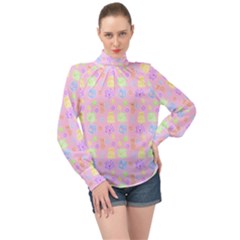 Dungeons And Cuties High Neck Long Sleeve Chiffon Top by thePastelAbomination