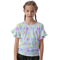 Dungeons And Cuties In Blue Kids  Cut Out Flutter Sleeves by thePastelAbomination