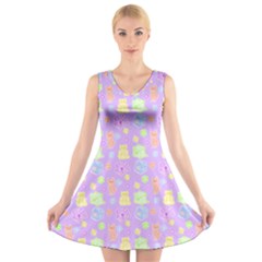 Dungeons And Cuties V-neck Sleeveless Dress by thePastelAbomination