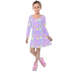 Dungeons And Cuties Kids  Long Sleeve Velvet Dress by thePastelAbomination