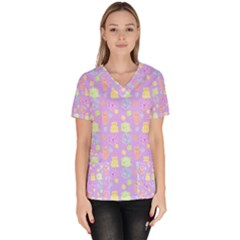 Dungeons And Cuties Women s V-neck Scrub Top by thePastelAbomination