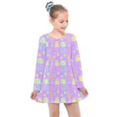 Dungeons And Cuties Kids  Long Sleeve Dress by thePastelAbomination