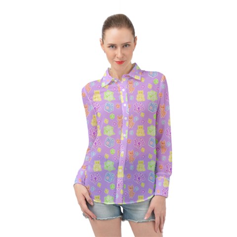 Dungeons And Cuties Long Sleeve Chiffon Shirt by thePastelAbomination