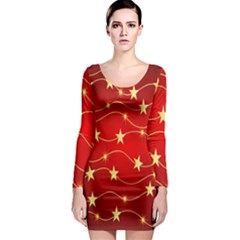 Background Christmas Decoration Holiday Xmas Shiny Long Sleeve Bodycon Dress by artworkshop