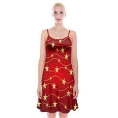 Background Christmas Decoration Holiday Xmas Shiny Spaghetti Strap Velvet Dress by artworkshop