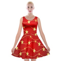 Background Christmas Decoration Holiday Xmas Shiny Velvet Skater Dress by artworkshop