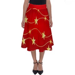 Background Christmas Decoration Holiday Xmas Shiny Perfect Length Midi Skirt by artworkshop