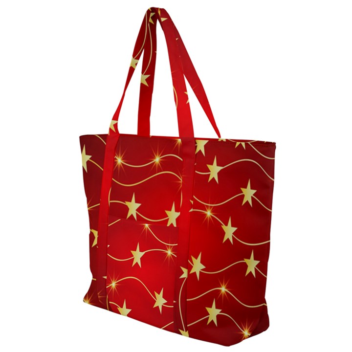 Background Christmas Decoration Holiday Xmas Shiny Zip Up Canvas Bag